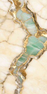 奢華大理石紋理綠金交織