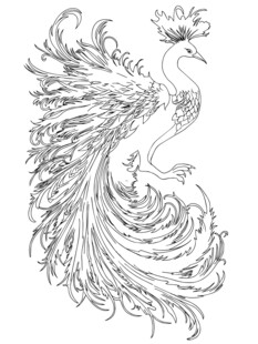 手繪鳳凰圖案