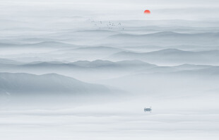 新中式水墨山背景墻