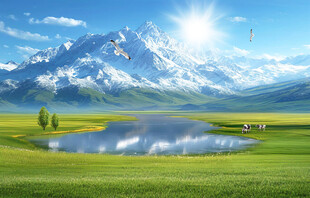 蓝天白云大草原