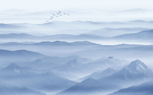 新中式屏風(fēng)山水畫