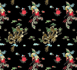 中式花鳥圖案龍鳳傳統(tǒng)美學(xué)風(fēng)