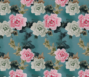 藍底花卉圖案紋理背景