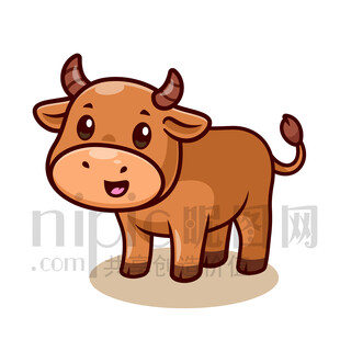 可愛卡通小牛形象