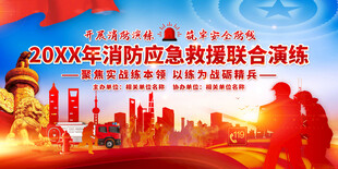 消防應急救援演練展板