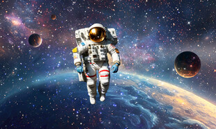 宇航員星空背景