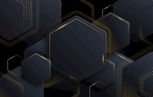 深色六邊形幾何背景圖案