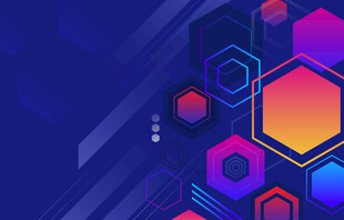 炫彩六邊形幾何背景圖案