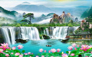 酒店大堂國畫山水 