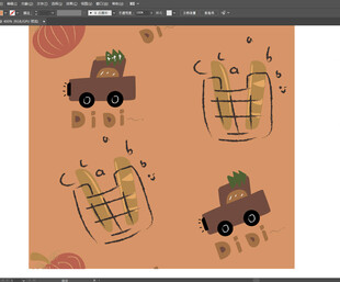 卡通風(fēng)格購物車插畫設(shè)計