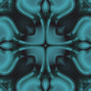 藍(lán)綠色抽象對(duì)稱花紋圖案