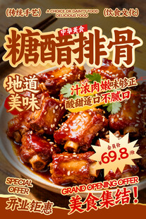 糖醋排骨餐飲海報