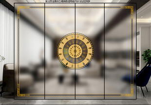 高清分層透明底推拉門玻璃打印圖