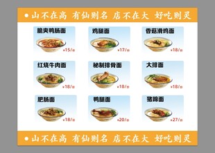排骨面菜單