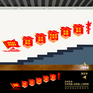 退伍退役軍人樓梯樓道文化墻