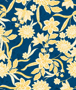 藍(lán)底黃花卉圖案設(shè)計
