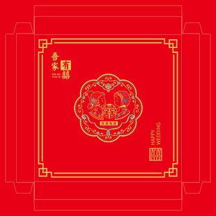 紅色中式傳統(tǒng)瑞獸圖案