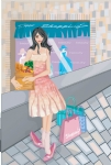 卡通购物女孩