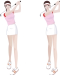 美女打高尔夫球