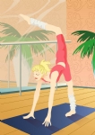 美女练瑜珈