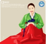 韩服美女矢量图