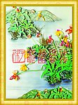 浮雕花草