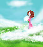 卡通 梦幻少女 插画 移门