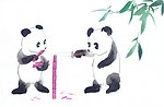 熊猫砍甘蔗