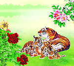 工笔画 虎