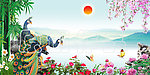 花鸟仙景PSD分层风景