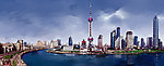 上海外滩东方明珠 绘画风格
