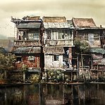 风景油画（77X77厘米）