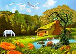 田园油画