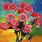 牡丹花花油画装饰图片