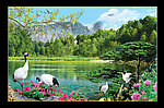 山水画 迎客松