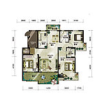 房地产分层户型家具配置图PSD 素材