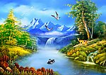 油画山水