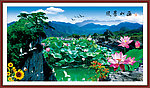 山水画 荷塘美景