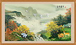 风景画 山村秋色