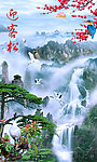 山水画 迎客松