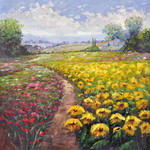花园景油画