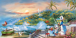油画风景 海边风光