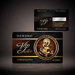 咖啡店西餐厅vip贵宾卡设计模板