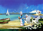 油画风景 海边