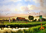 油画风景 山村油画