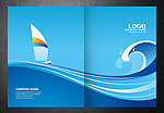 海浪帆船画册封面设计