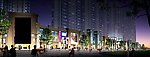 商业街夜景效果图