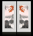 移门山水画 国画山水