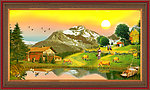 油画风景 山村油画