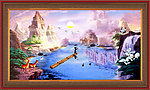 油画风景 漂亮的山水油画